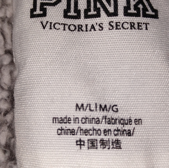 VS Pink gray Sherpa open front jacket, very gently used, M/L - Picture 13 of 13